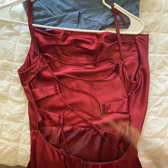 red prom dress, open back - Picture 5 of 8